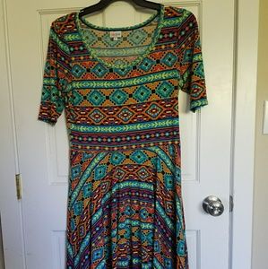 Lularoe Nicole Dress Tribal Pattern